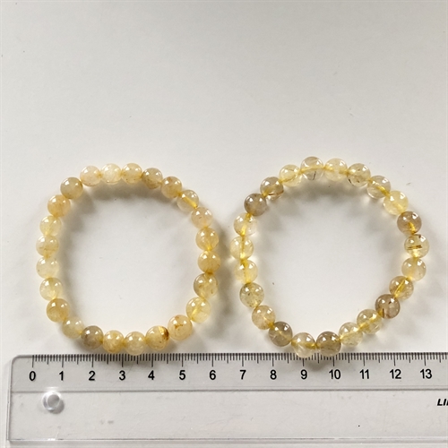 Rutilkvarts Armbånd 8 mm Perler 18-19 cm